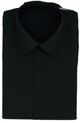Black Lay Down Collar - Dress Shirt